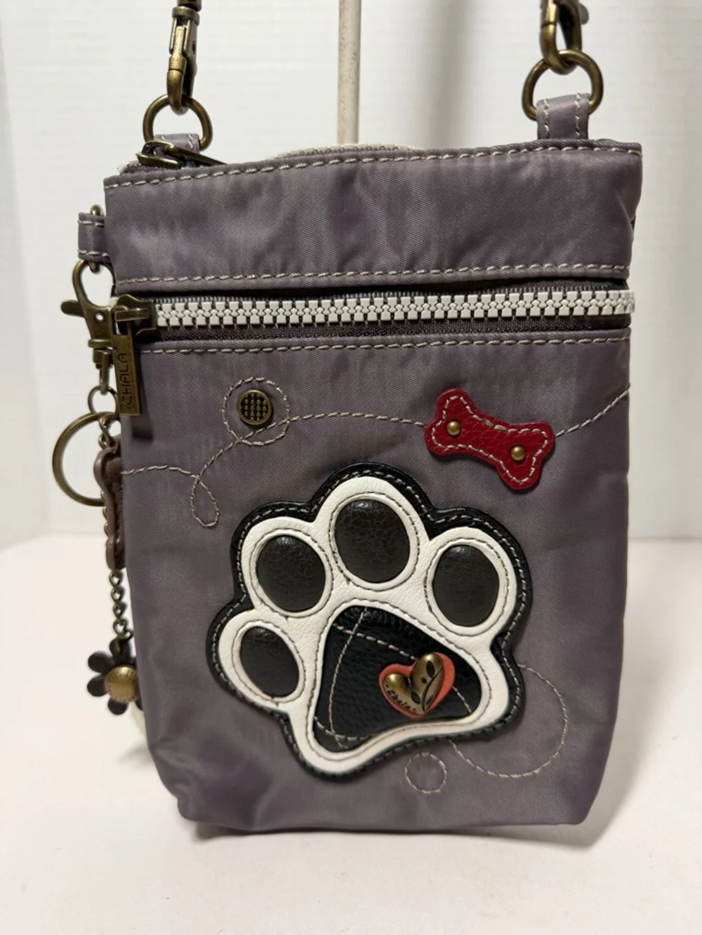 Chala Handbags Paw Print Venture Cellphone Crossbody Handbag